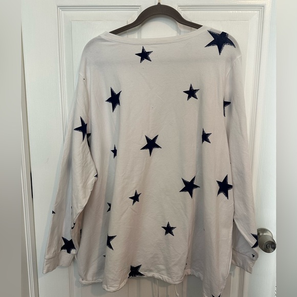 Belle Beach by Kim Gravel French Terry Seaside Drawstring Top American Stars 4X - Picture 6 of 10